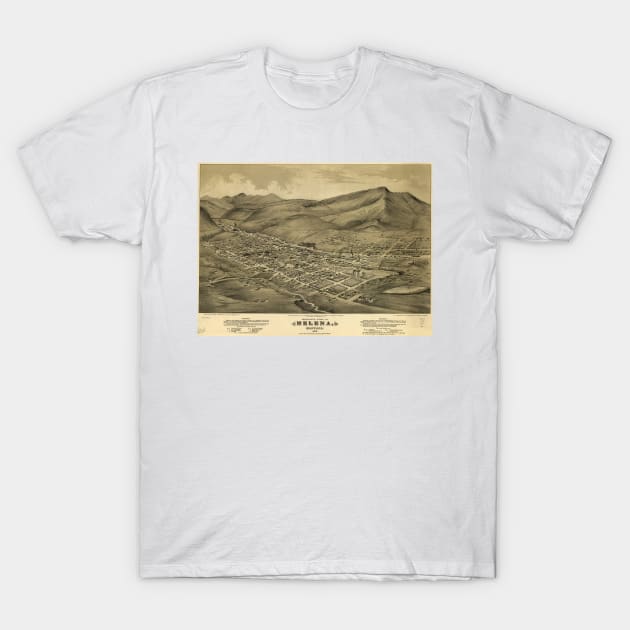 Vintage Pictorial Map of Helena Montana (1875) T-Shirt by Bravuramedia